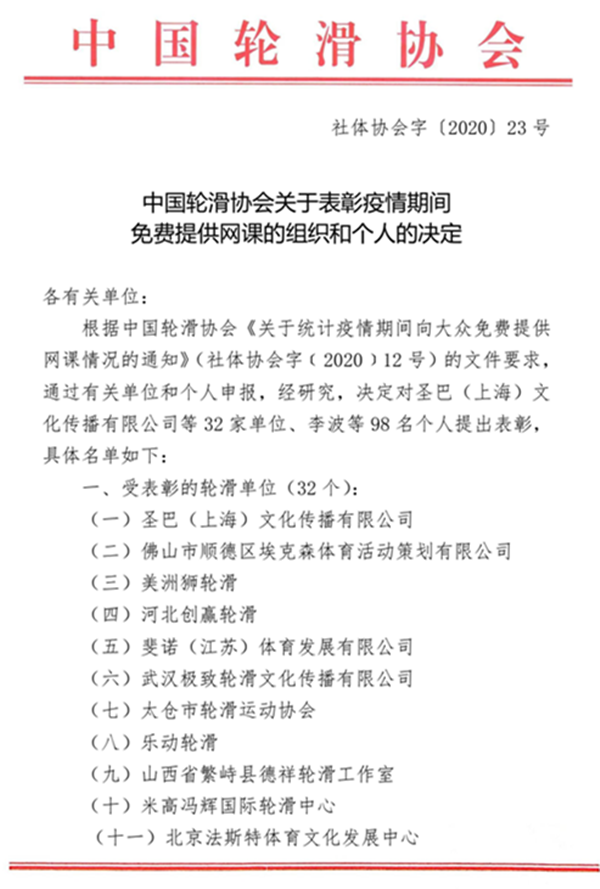 安徽新华学院轮滑俱乐部及教师张爱臣受中国轮滑协会表彰